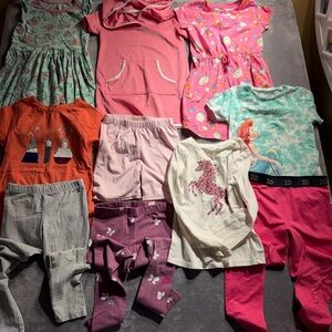 Girls Pink and Teal Mixed Pajama Set - Cozy Sleepwear Collection